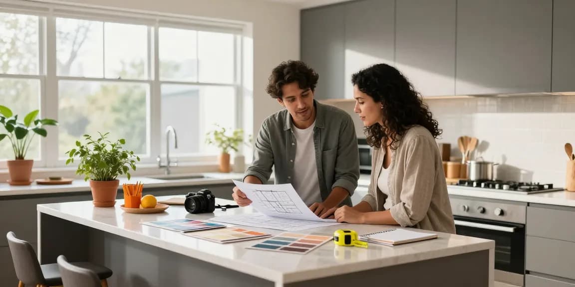 Engaging kitchen remodeling consultation showcasing style elements in an inviting atmosphere.