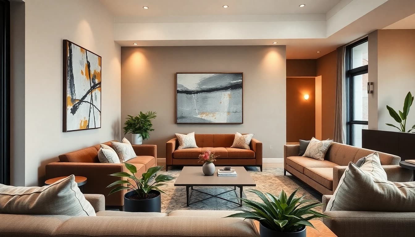 Luxury home remodel Austin featuring stylish living room design and natural lighting.