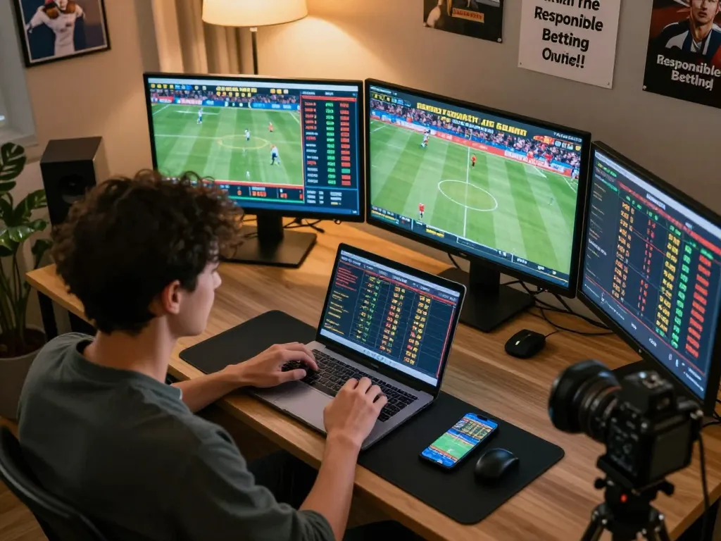 Tỷ lệ kèo nhà cái 5 displayed on multiple screens during a live sports betting session.