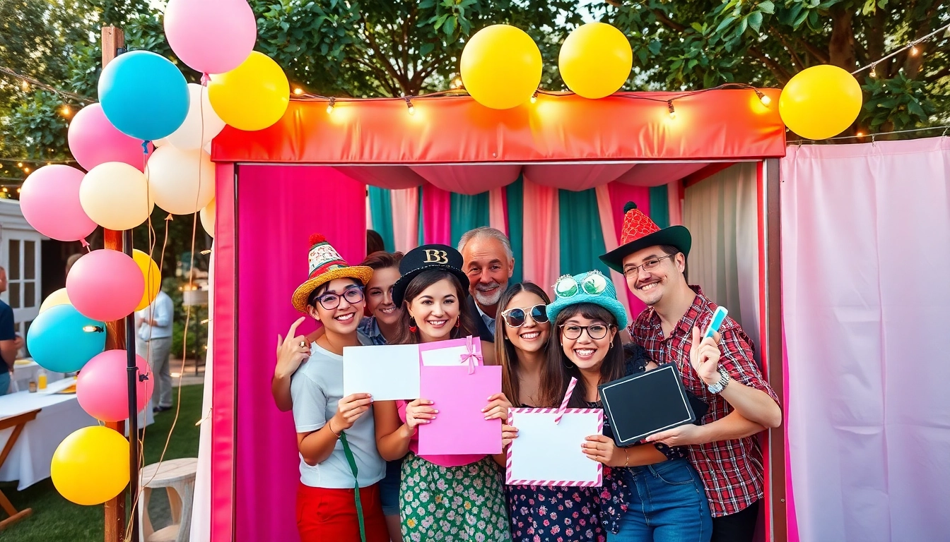 Capture the joy of your event with our photo booth rental, featuring vibrant props and a festive backdrop.
