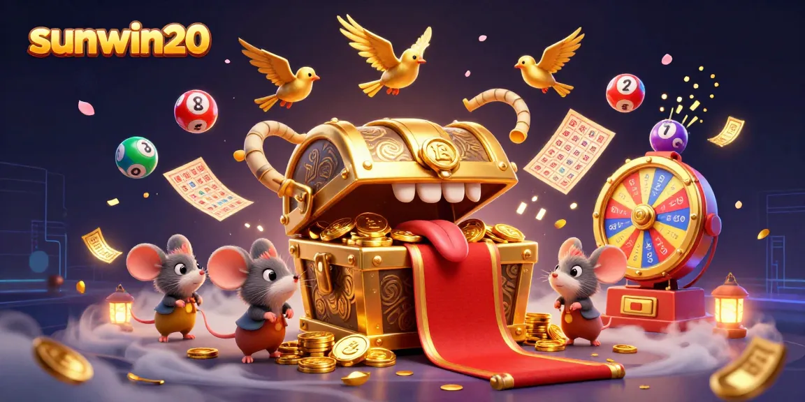 Engage with sunwin20 in an exciting animated lottery scene bursting with dynamic game elements.