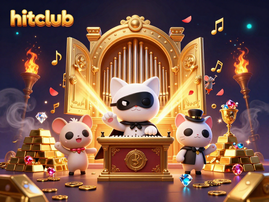 Experience the thrill of hitclub with a rich casino illustration depicting treasure and gaming excitement.