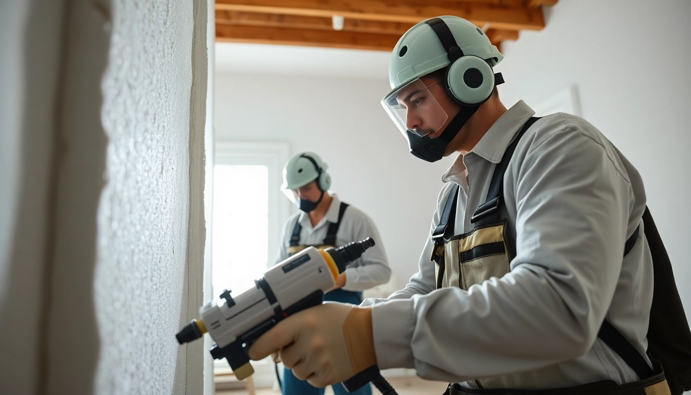 Technician from spray foam removal companies meticulously working on a home's insulation.
