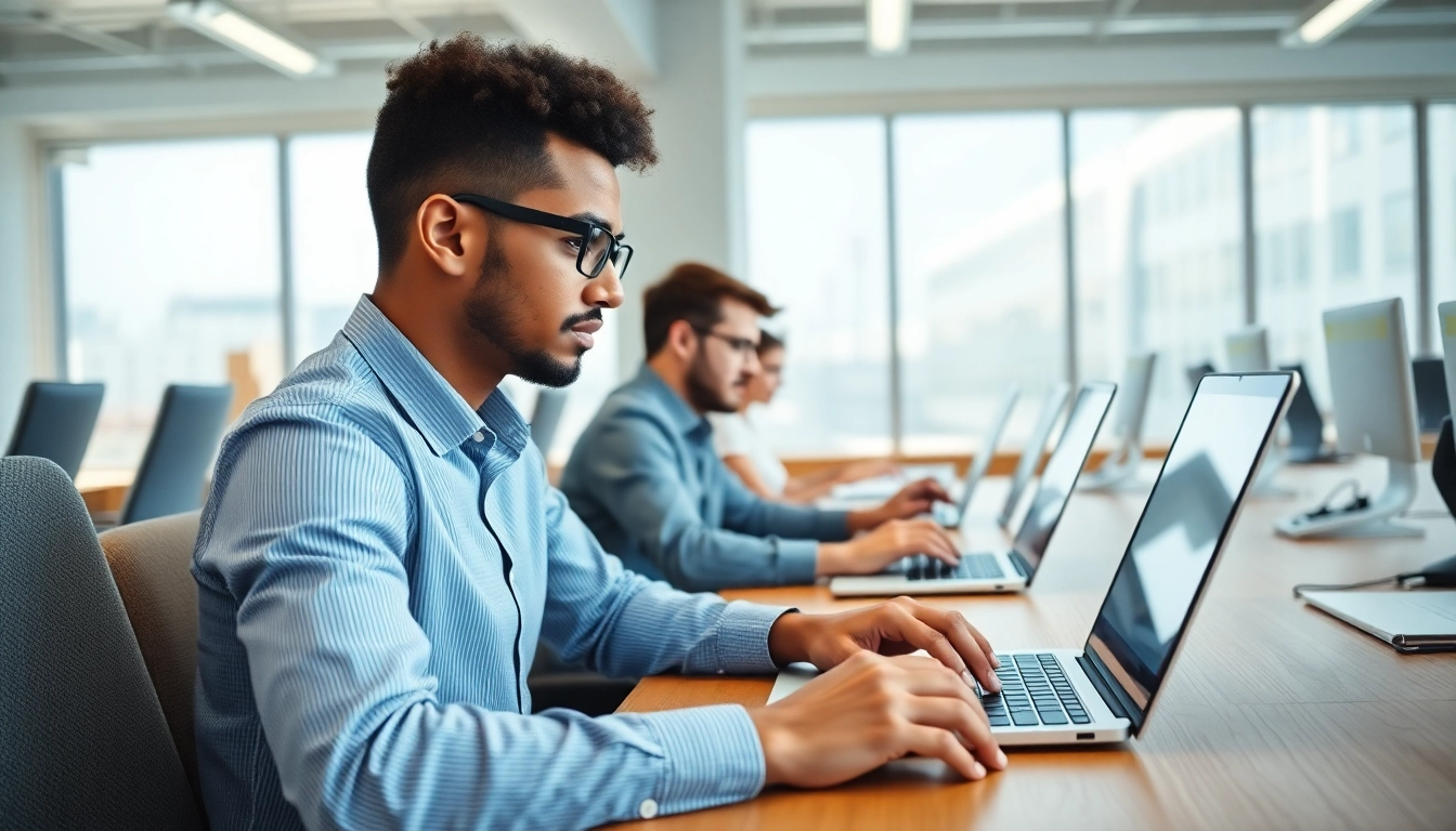 Maximize efficiency at a vibrant typing center with dynamic workspace features.
