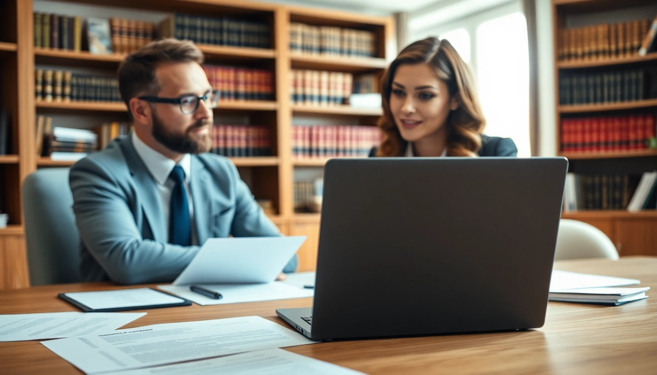Clearwater truck accident lawyer consulting with a client in a professional office.