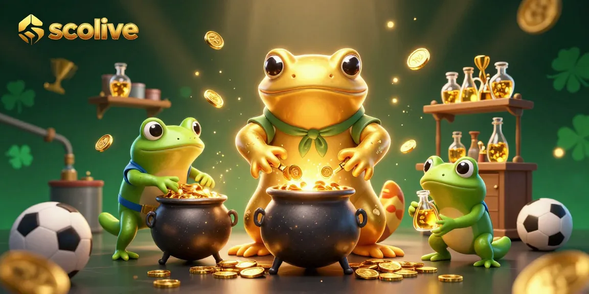 Socolive enhances sports betting excitement with a dynamic scene of alchemists turning base metals into treasures.
