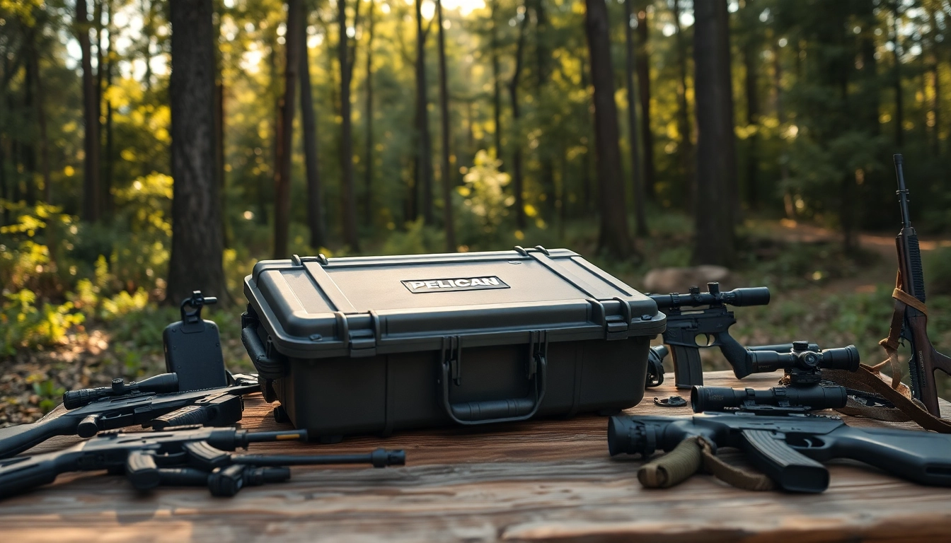 Pelican gun case for sale showcasing its durability among outdoor gear.