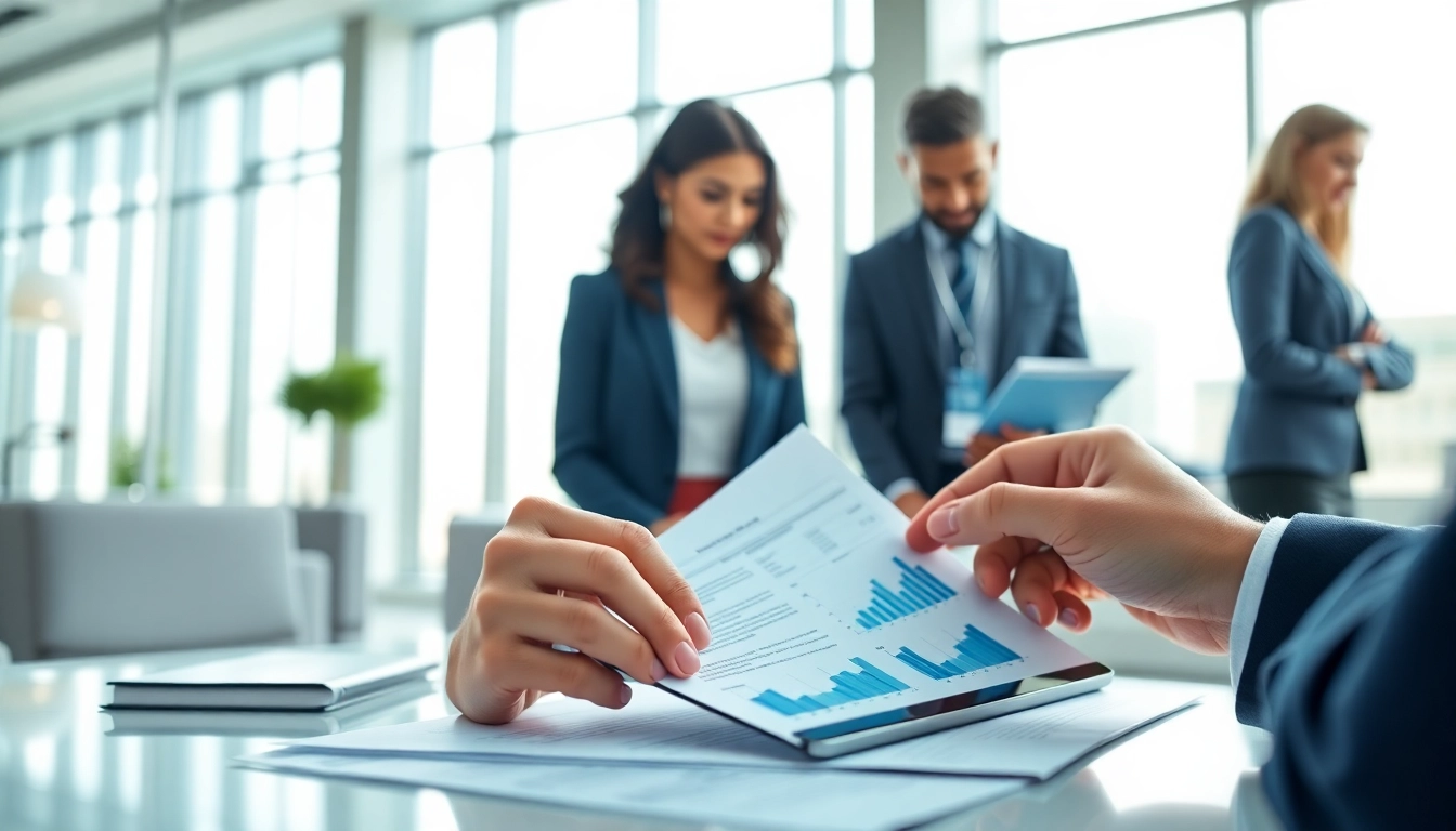 Enhance your Contract Management efficiency with a team collaborating on contracts in a vibrant office.