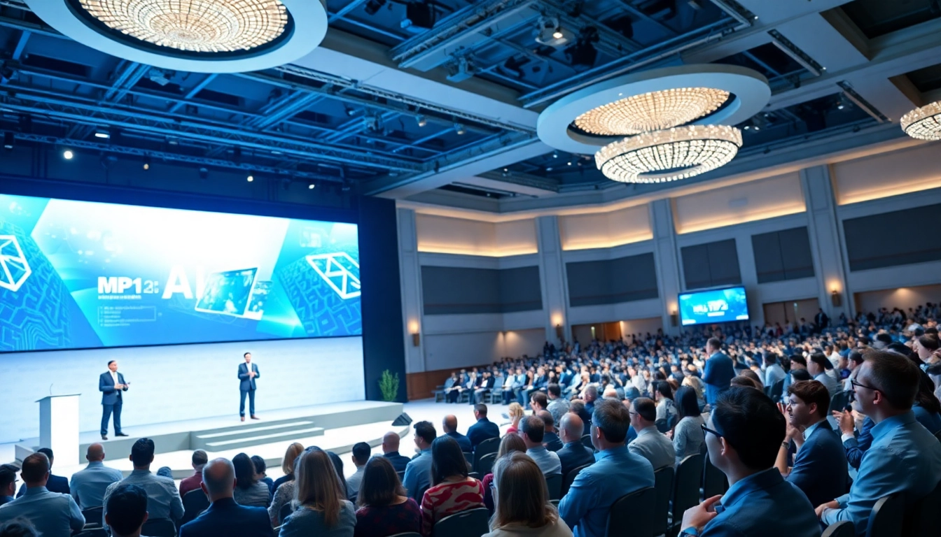 Engaged audience and speakers at AI and emerging technology conference showcasing innovation.