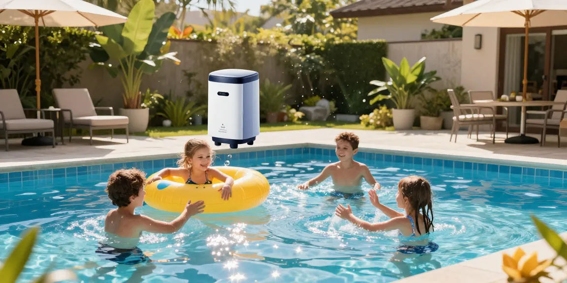 Family enjoying the pool with the Best Pool Chlorinators ensuring clean water and relaxation.