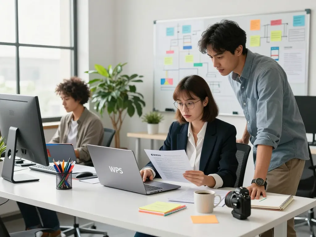 wps 下载 enables efficient team collaboration in a modern office setting with WPS Office software.
