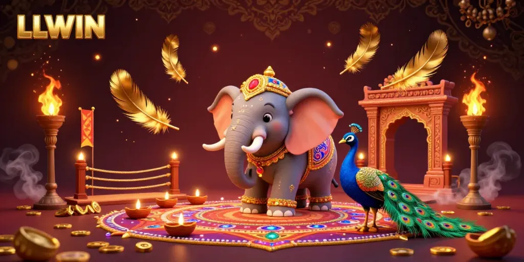 Engage in thrilling gameplay at LLWIN with a vibrant 3D casino illustration showcasing the excitement of online gambling.