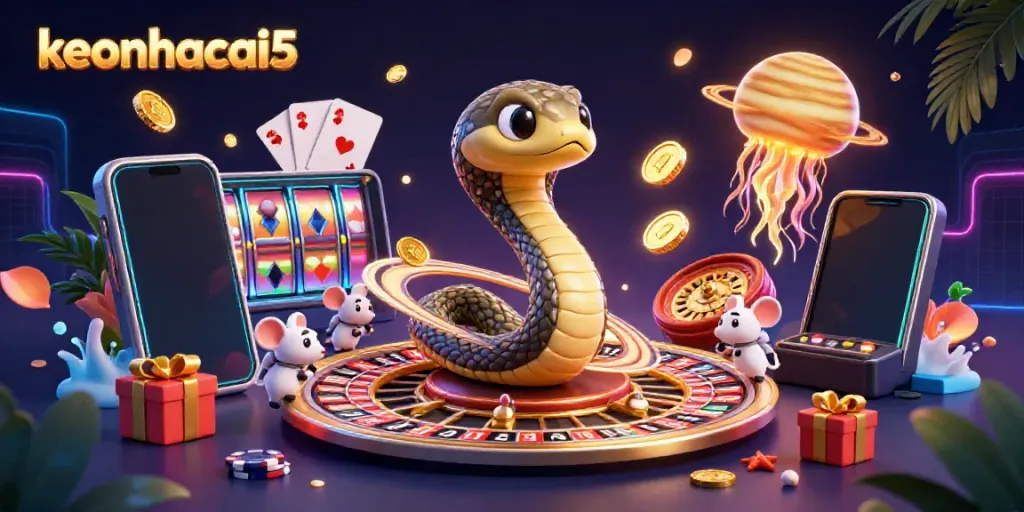 Experience the excitement of keonhacai5 as tiny astronauts place bets on a roulette wheel made from planet Saturn’s rings.