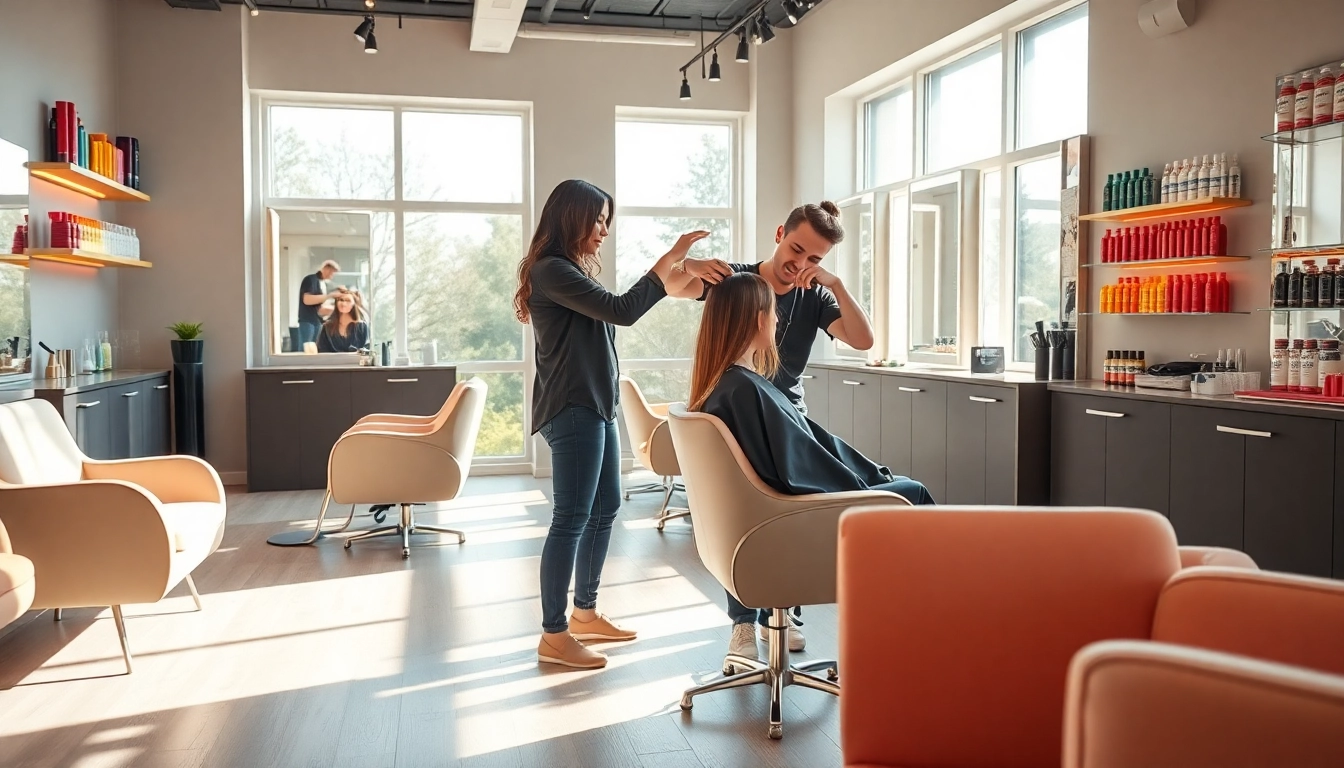 Experience world-class styling at bester Friseur in a modern salon setting.