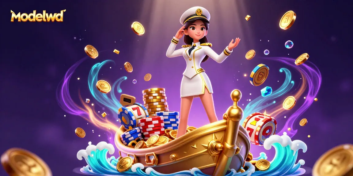 Experience the thrill of winning at modalwd with spinning slot reels and cascading coins.