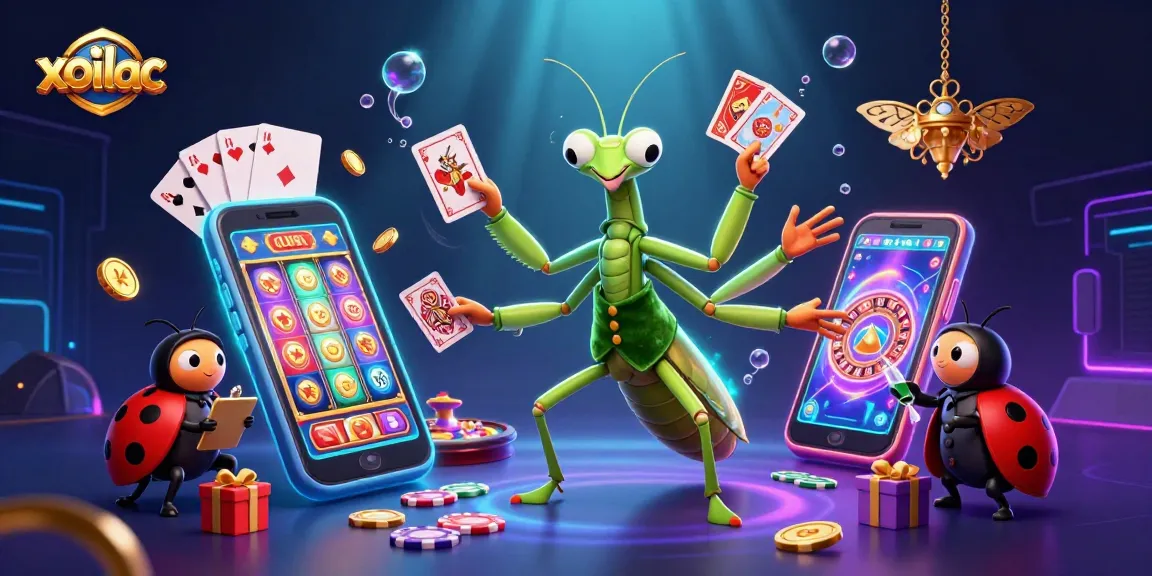 Xoilac enhances gaming excitement with vibrant 3D visuals of casino elements, showcasing thrilling gameplay.