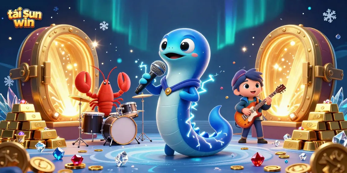 Engage in games while tải sun win, featuring vibrant underwater casino characters and treasures.